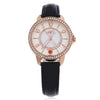 Margues M - 3025 Stylish Women Quartz Watch 30M Water Resistance Slender Leather Strap Rhinestone Dial Wristwatch
