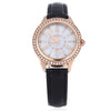 Margues M - 3029 Stylish Women Quartz Watch 30M Water Resistance Shell Rhinestone Dial Wristwatch