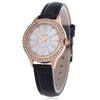 Margues M - 3029 Stylish Women Quartz Watch 30M Water Resistance Shell Rhinestone Dial Wristwatch
