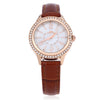 Margues M - 3029 Stylish Women Quartz Watch 30M Water Resistance Shell Rhinestone Dial Wristwatch
