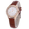 Margues M - 3029 Stylish Women Quartz Watch 30M Water Resistance Shell Rhinestone Dial Wristwatch