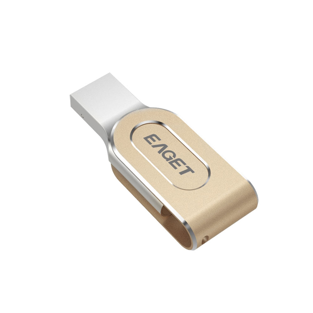 EAGET i80 64GB USB 3.0 Stylish Rotation Metal 8 Pin USB OTG Expansion U Disk for iPhone / iPad