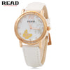 READ R21494 Women Quartz Watch 3ATM Luminous Artificial Diamond Dial Mineral Glass Mirror Wristwatch