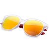 Vintage Unisex Thick Round Frame Clear Lens Gradient Sunglasses
