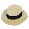 Solid Color Summer Ladies Bow Wide Straw Plaiting Hat