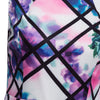 Trendy Round Collar Sleeveless High Waist Floral Print Patchwork Slim Romper for Women