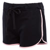 Active Mid Elastic Waist Drawstring Patchwork Color Block Cotton Shorts for Women