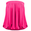 Sexy Strapless Pleated Patchwork Slim Solid Color T-shirt for Women