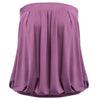 Sexy Strapless Pleated Patchwork Slim Solid Color T-shirt for Women