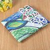 Colorful Tree Design Pattern Waterproof Polyester Bath Curtain with 12 Plastic Buckles