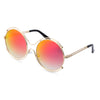 Stylish Ladies Color Coated Hollow Round Frame Sunglasses