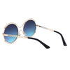 Stylish Ladies Color Coated Hollow Round Frame Sunglasses