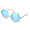 Stylish Ladies Color Coated Hollow Round Frame Sunglasses