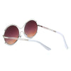 Stylish Ladies Color Coated Hollow Round Frame Sunglasses