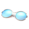 Stylish Ladies Color Coated Hollow Round Frame Sunglasses