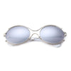 Stylish Ladies Color Coated Hollow Round Frame Sunglasses