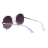 Stylish Ladies Color Coated Hollow Round Frame Sunglasses