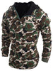 Modish Loose Fit Hooded Multi-Pocket Camo Pattern Long Sleeve Thicken Cotton Blend Coat For Men