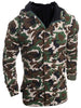 Modish Loose Fit Hooded Multi-Pocket Camo Pattern Long Sleeve Thicken Cotton Blend Coat For Men