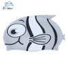 Shenyu Cute Children Cartoon Water-resistant Hair Care Elastic Silicone Swimming Cap with Fish Shark Pattern