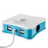 5 in 1 12 - 24V Portable One-to-three Dual-core Car Cigarette Lighter with 4 USB Port Current Voltage Temperature Indicator