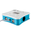 5 in 1 12 - 24V Portable One-to-three Dual-core Car Cigarette Lighter with 4 USB Port Current Voltage Temperature Indicator