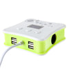 5 in 1 12 - 24V Portable One-to-three Dual-core Car Cigarette Lighter with 4 USB Port Current Voltage Temperature Indicator