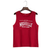 Casual Round Collar Sleeveless Letter Print Tank Top for Women