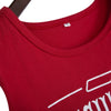 Casual Round Collar Sleeveless Letter Print Tank Top for Women