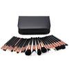 Professional 29pcs Animal Hair Cosmetic Makeup Brushes Tool Set with Black Leather Cosmetic Case