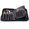 Professional 29pcs Animal Hair Cosmetic Makeup Brushes Tool Set with Black Leather Cosmetic Case
