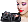 Professional 29pcs Animal Hair Cosmetic Makeup Brushes Tool Set with Black Leather Cosmetic Case