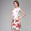 Flower Print Bodycon Sleeveless Dress