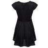 Stylish Round Collar Short Sleeve Asymmetric Flounce T-shirt for Women
