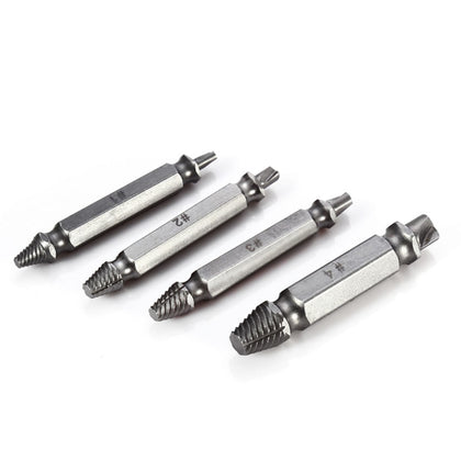 4PCS Double Side Damaged Screw Extractor S2 Alloy Steel Out Remover Bolt Stud Tool
