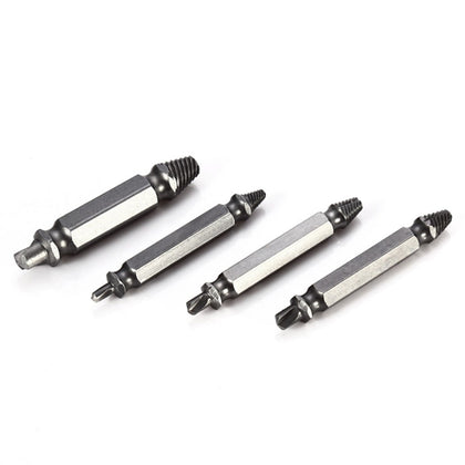 4PCS Double Side Damaged Screw Extractor S2 Alloy Steel Out Remover Bolt Stud Tool