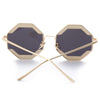 Color Coated Polygon Frame Character Ladies Sunglasses