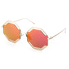 Color Coated Polygon Frame Character Ladies Sunglasses