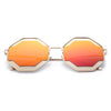 Color Coated Polygon Frame Character Ladies Sunglasses