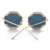 Color Coated Polygon Frame Character Ladies Sunglasses