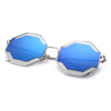 Color Coated Polygon Frame Character Ladies Sunglasses