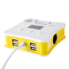 5 in 1 12 - 24V Portable One-to-three Dual-core Car Cigarette Lighter with 4 USB Port Current Voltage Temperature Indicator