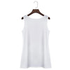 Casual Round Collar Sleeveless Print Loose Tank Top for Women