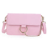 Three Feather Solid Color Lady Inclined Shoulder Bag with Chain Decoration