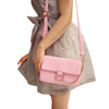 Three Feather Solid Color Lady Inclined Shoulder Bag with Chain Decoration