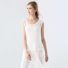 Trendy Round Collar Sleeveless See-through Slim Tassel Hollow Out T-shirt for Women