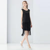 Trendy Round Collar Sleeveless See-through Slim Tassel Hollow Out T-shirt for Women