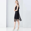 Trendy Round Collar Sleeveless See-through Slim Tassel Hollow Out T-shirt for Women