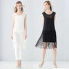 Trendy Round Collar Sleeveless See-through Slim Tassel Hollow Out T-shirt for Women