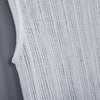 Trendy Round Collar Sleeveless See-through Slim Tassel Hollow Out T-shirt for Women